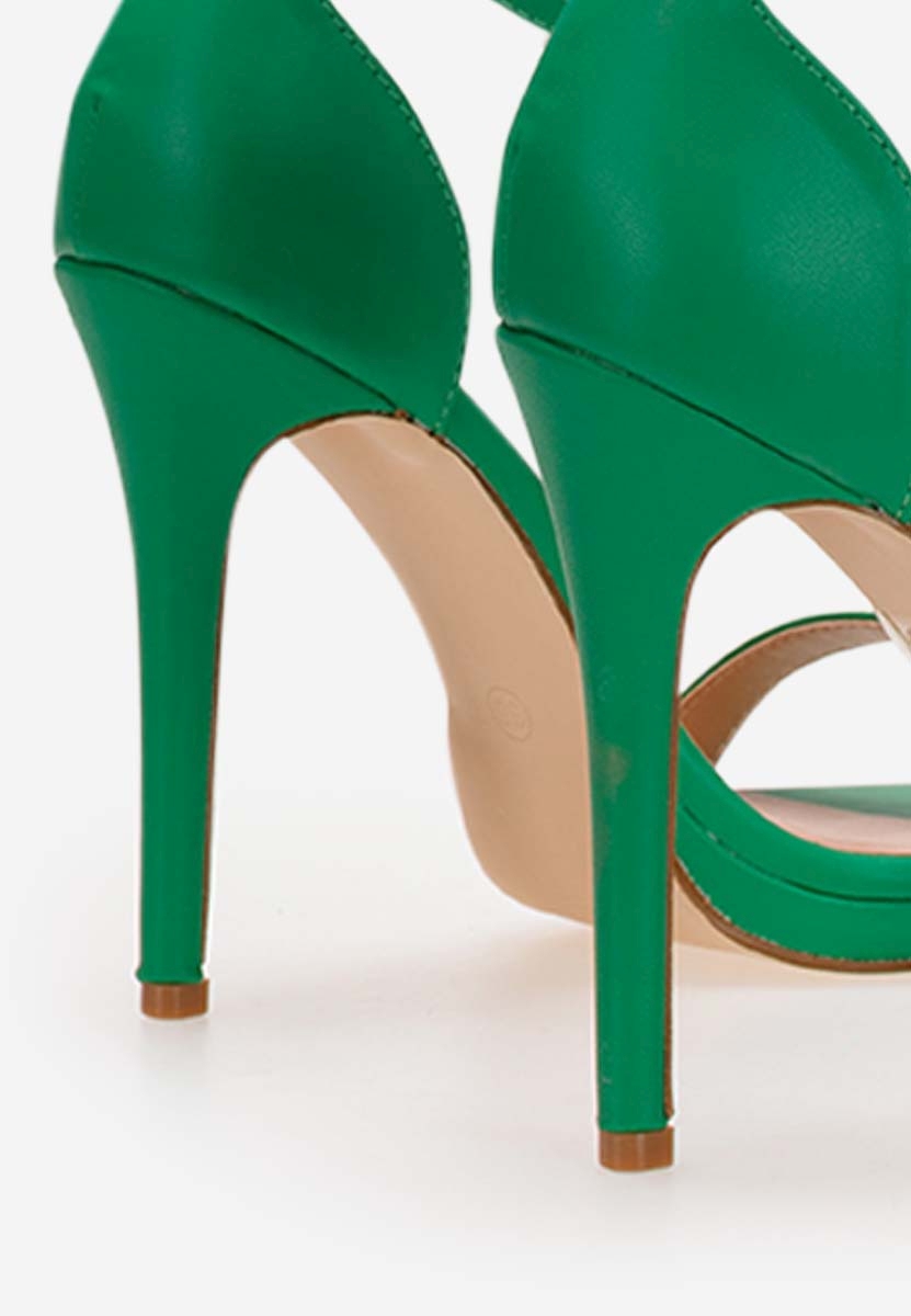 Zielone sandały na słupku Anais