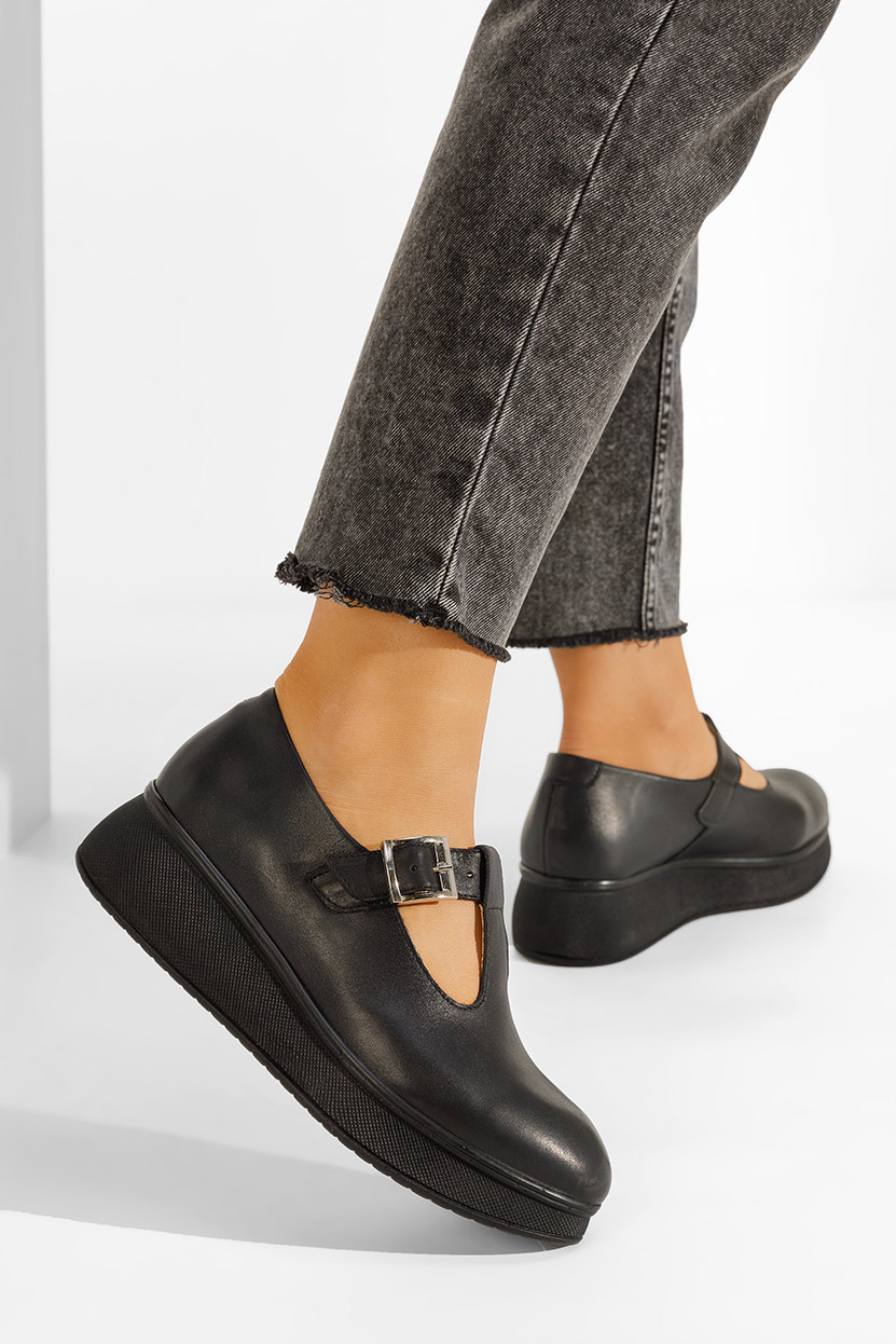 Czarne półbuty na platformie Gilena V2