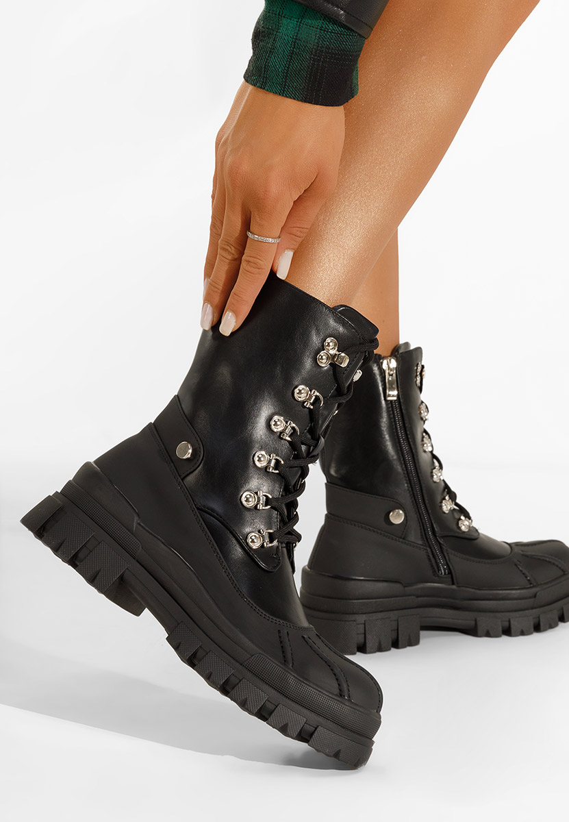 Czarne workery damskie Herreros