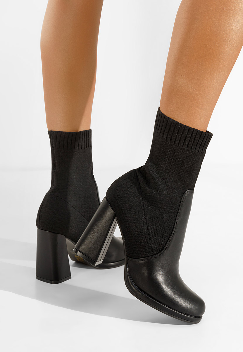 Czarne botki damskie Ventilla