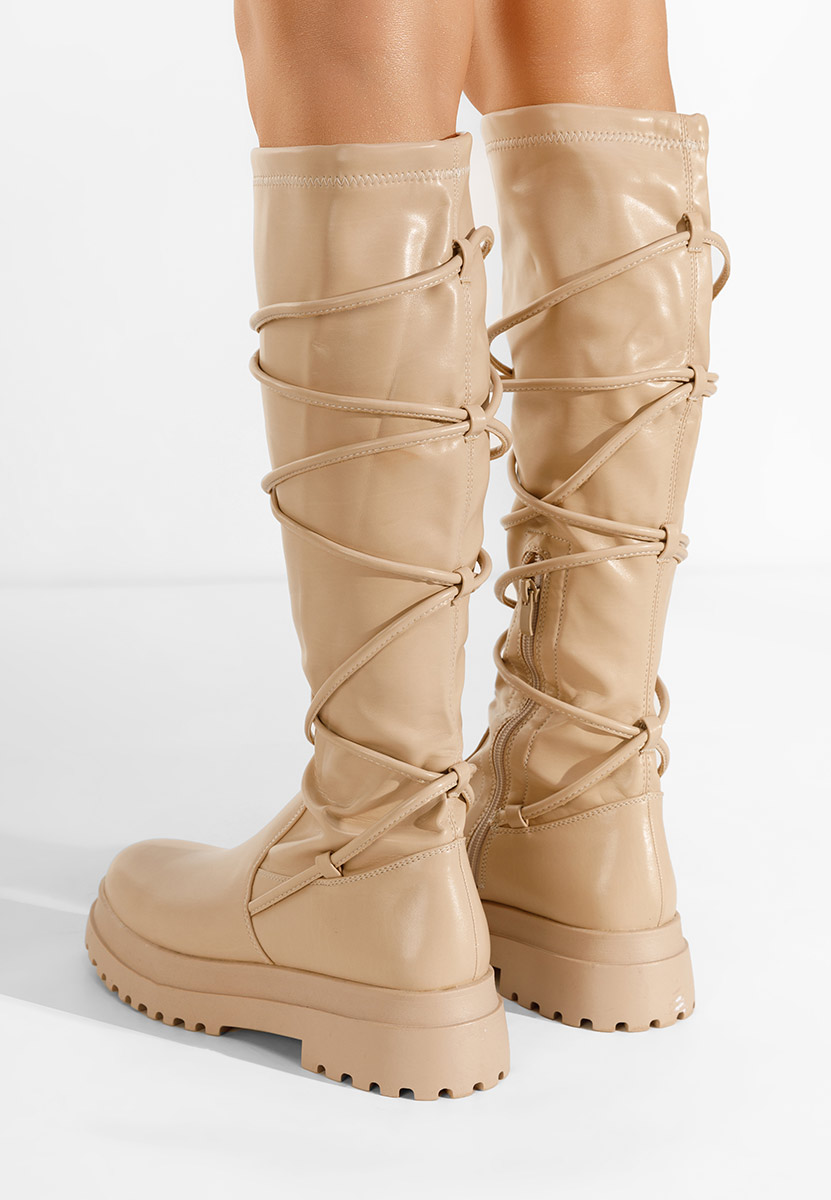 Beżowe długie kozaki Cazorla