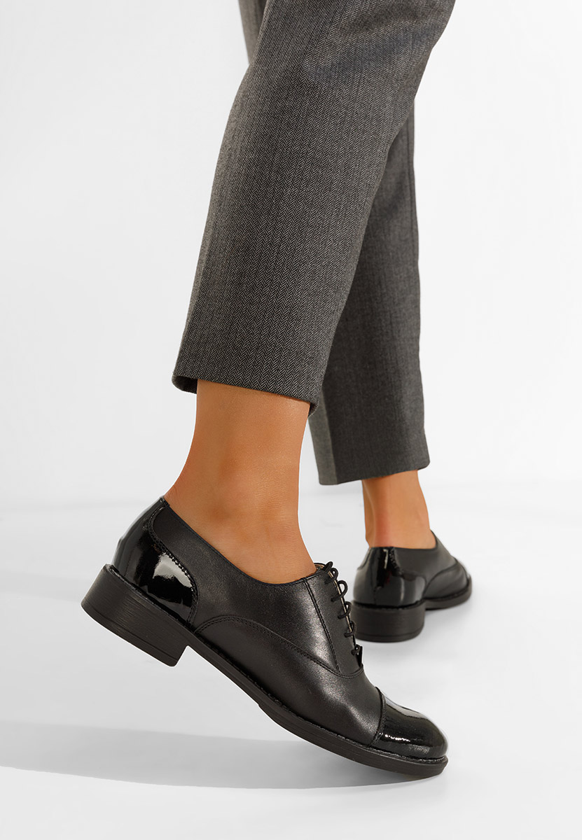 Czarne oxfordy damskie Genave V2