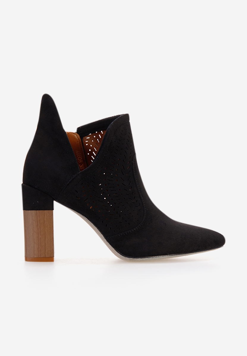 Czarne botki ażurowe Olvera