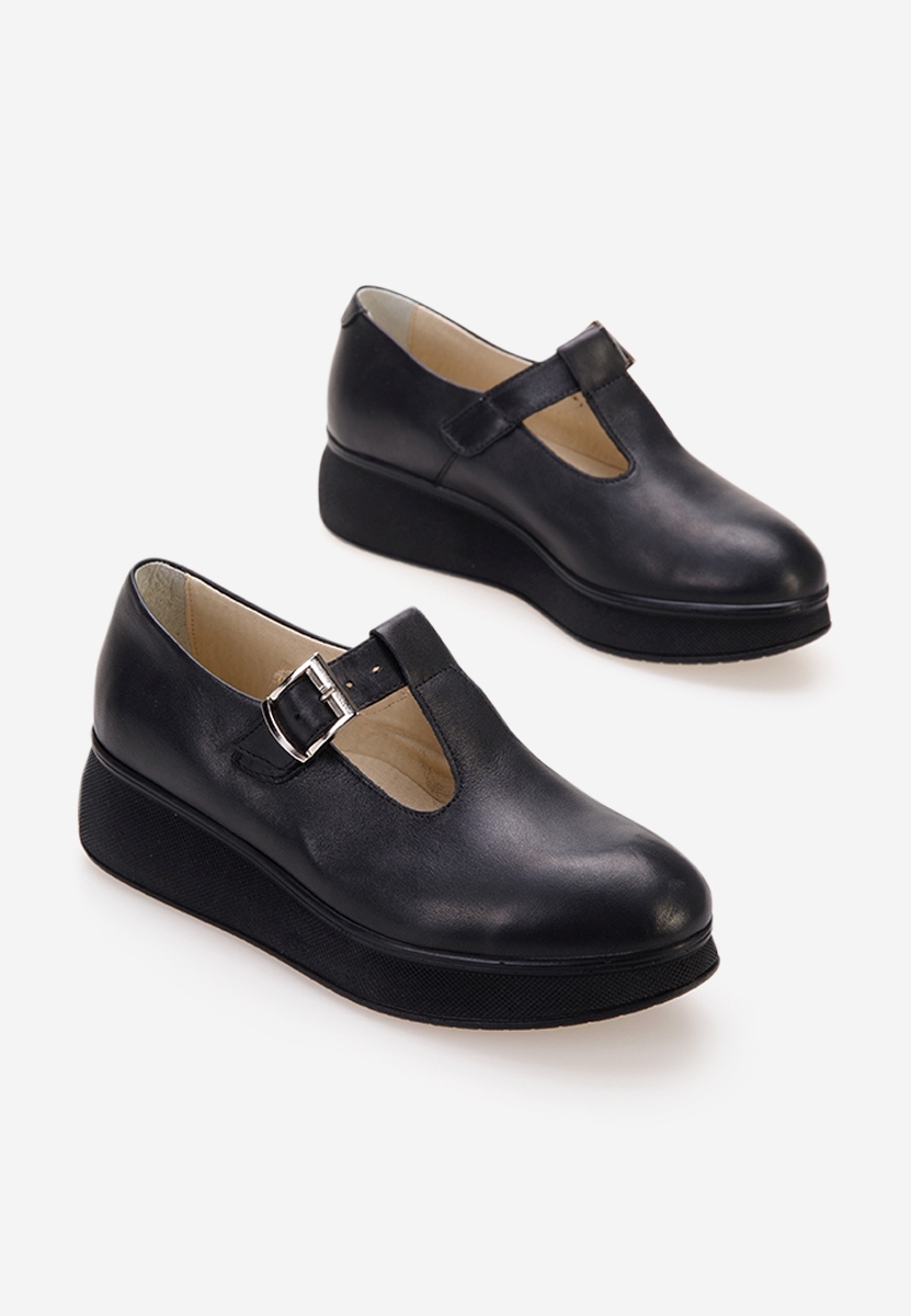 Czarne półbuty na platformie Gilena V2