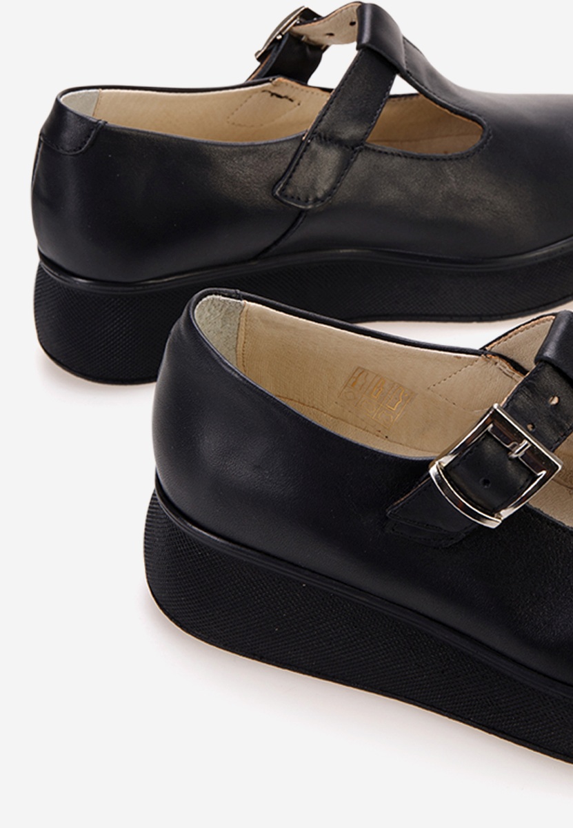 Czarne półbuty na platformie Gilena V2