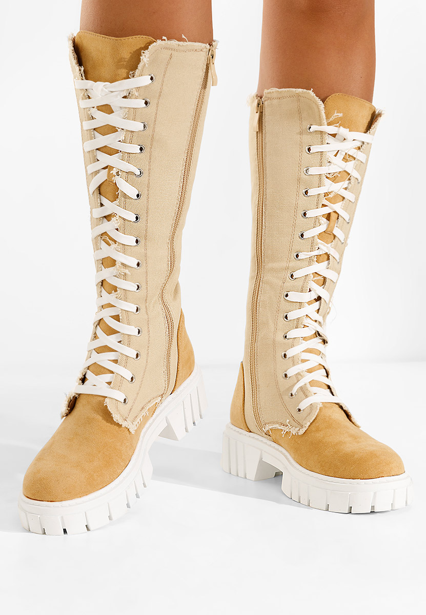 Beżowe trapery damskie Fomitena