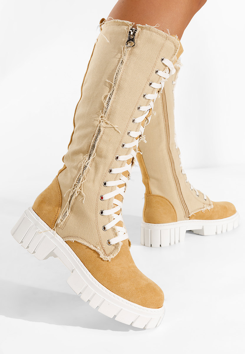 Beżowe trapery damskie Fomitena