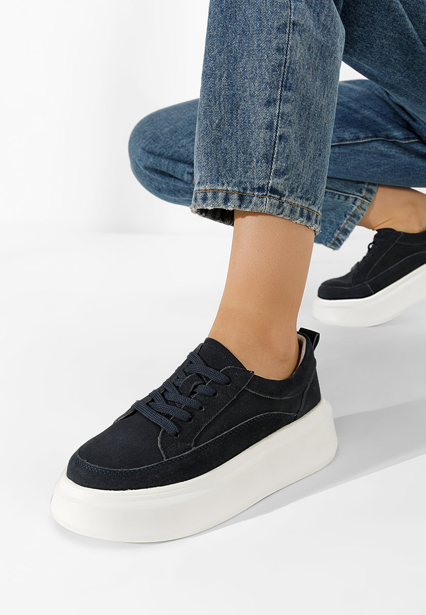 Granatowe sneakersy na platformie Arara