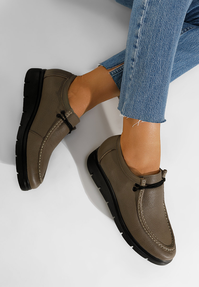 Brązowe półbuty damskie skórzane Osuna