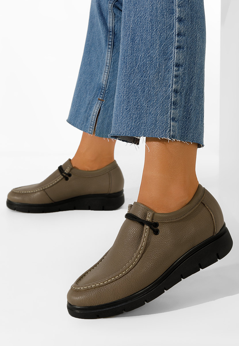 Brązowe półbuty damskie skórzane Osuna