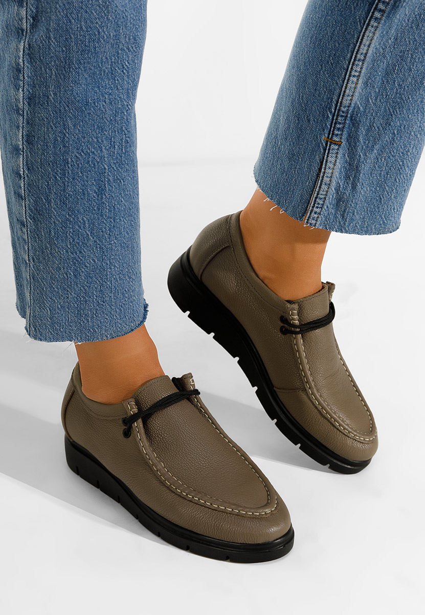 Brązowe półbuty damskie skórzane Osuna