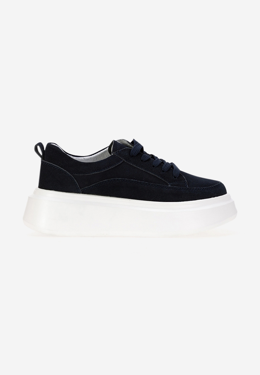 Granatowe sneakersy na platformie Arara