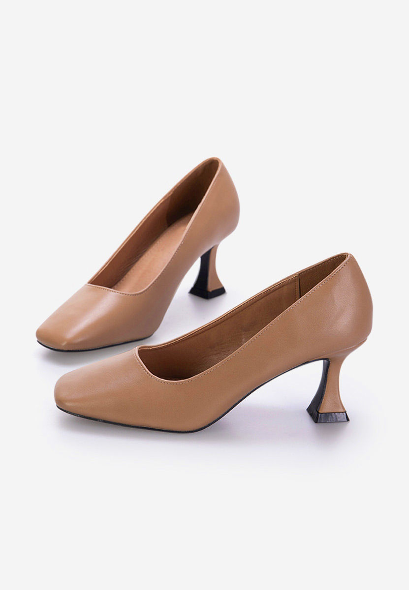 Khaki czółenka na słupku Quintana