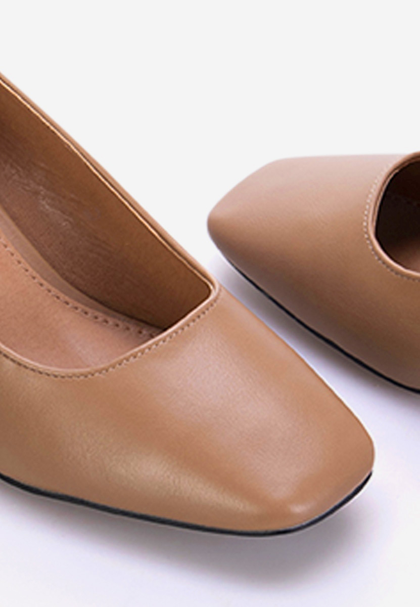 Khaki czółenka na słupku Quintana