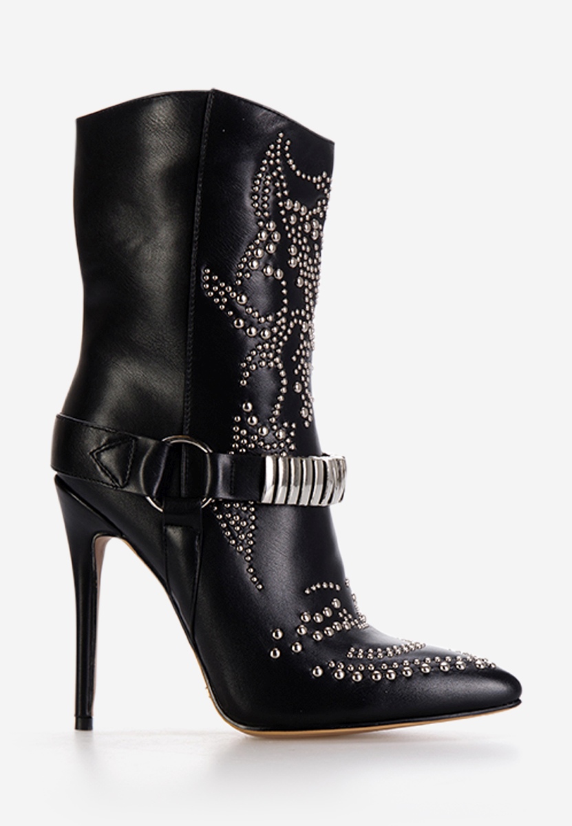 Czarne botki na obcasie Foggia