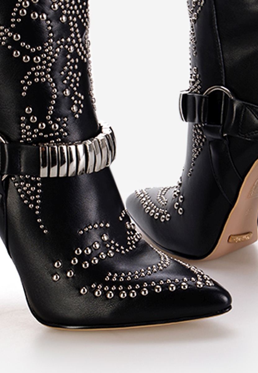 Czarne botki na obcasie Foggia