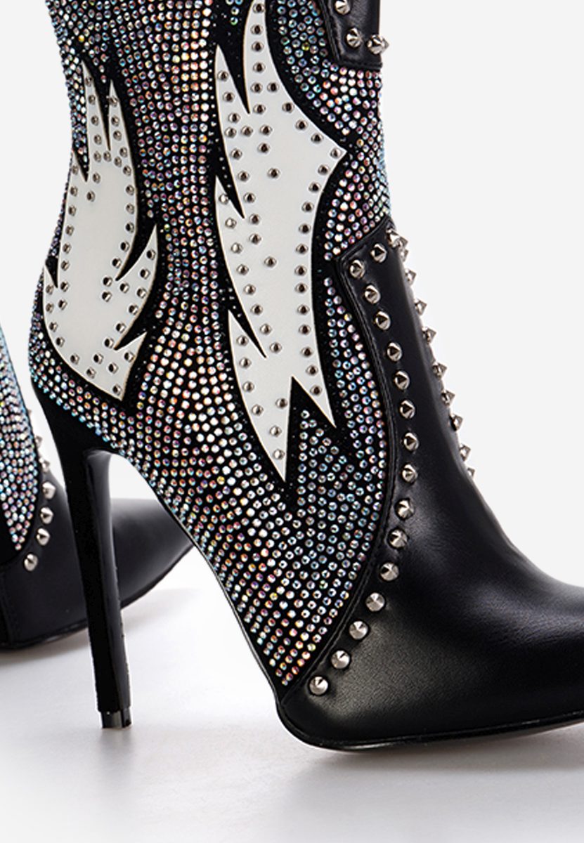 Czarne botki na obcasie Ternisa