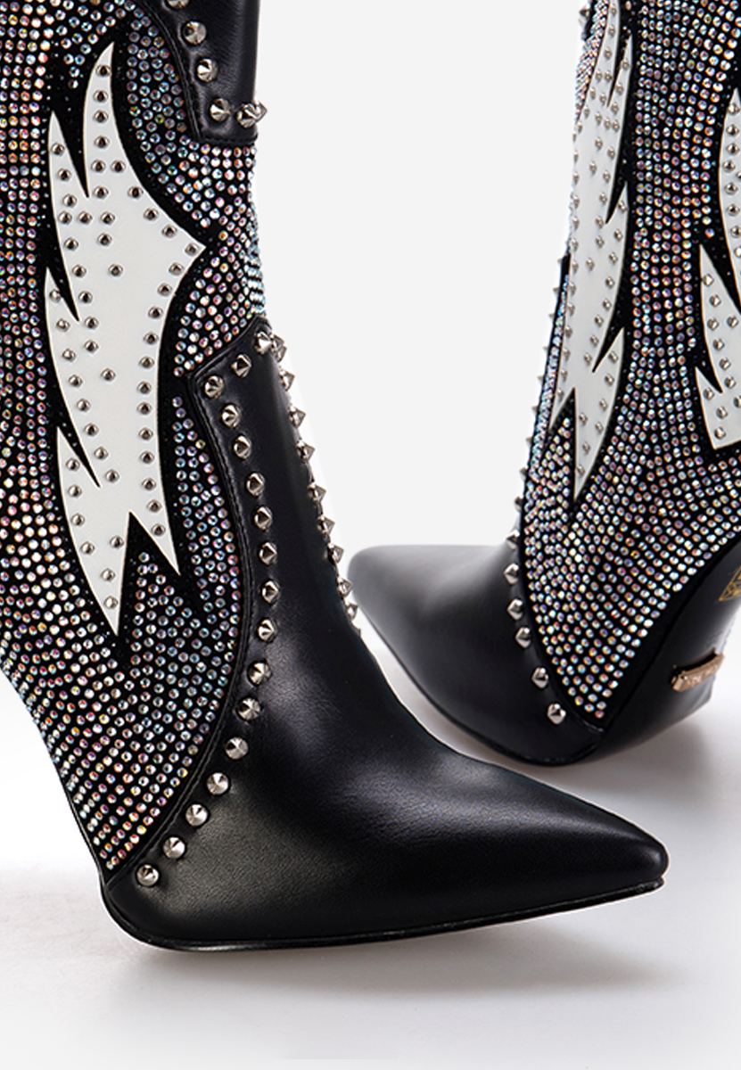 Czarne botki na obcasie Ternisa