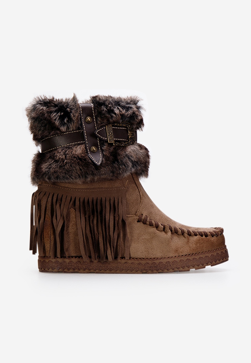 Brązowe kozaki na koturnie Pavia Brązowe kozaki na koturnie Pavia