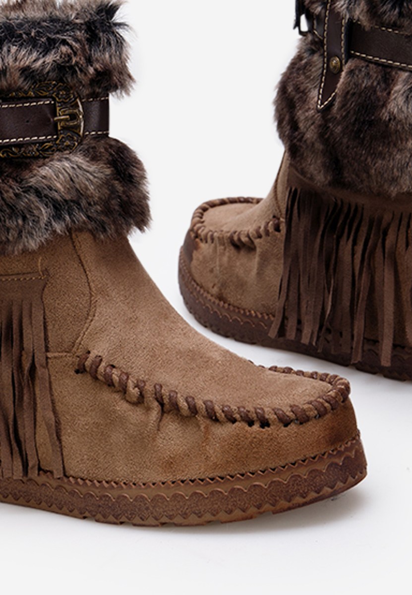 Brązowe kozaki na koturnie Pavia Brązowe kozaki na koturnie Pavia