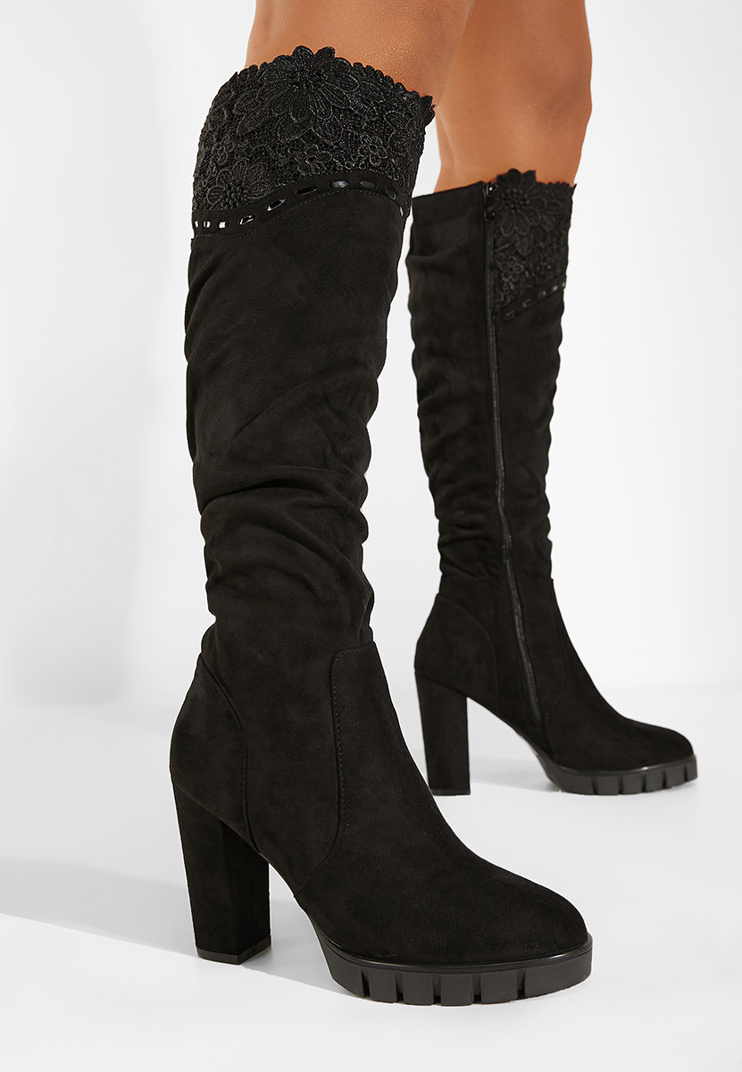 Czarne kozaki do kolan Vienne