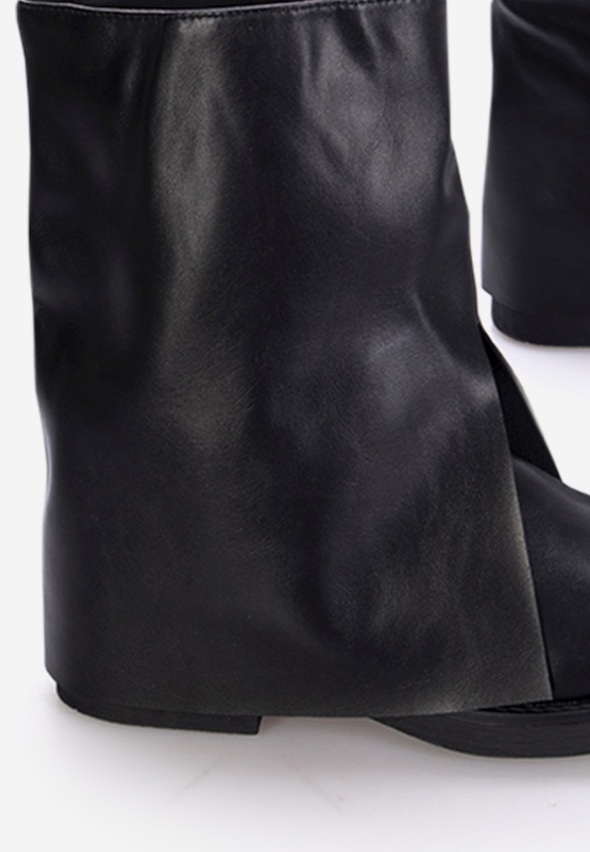 Czarne botki płaskie Jamilena