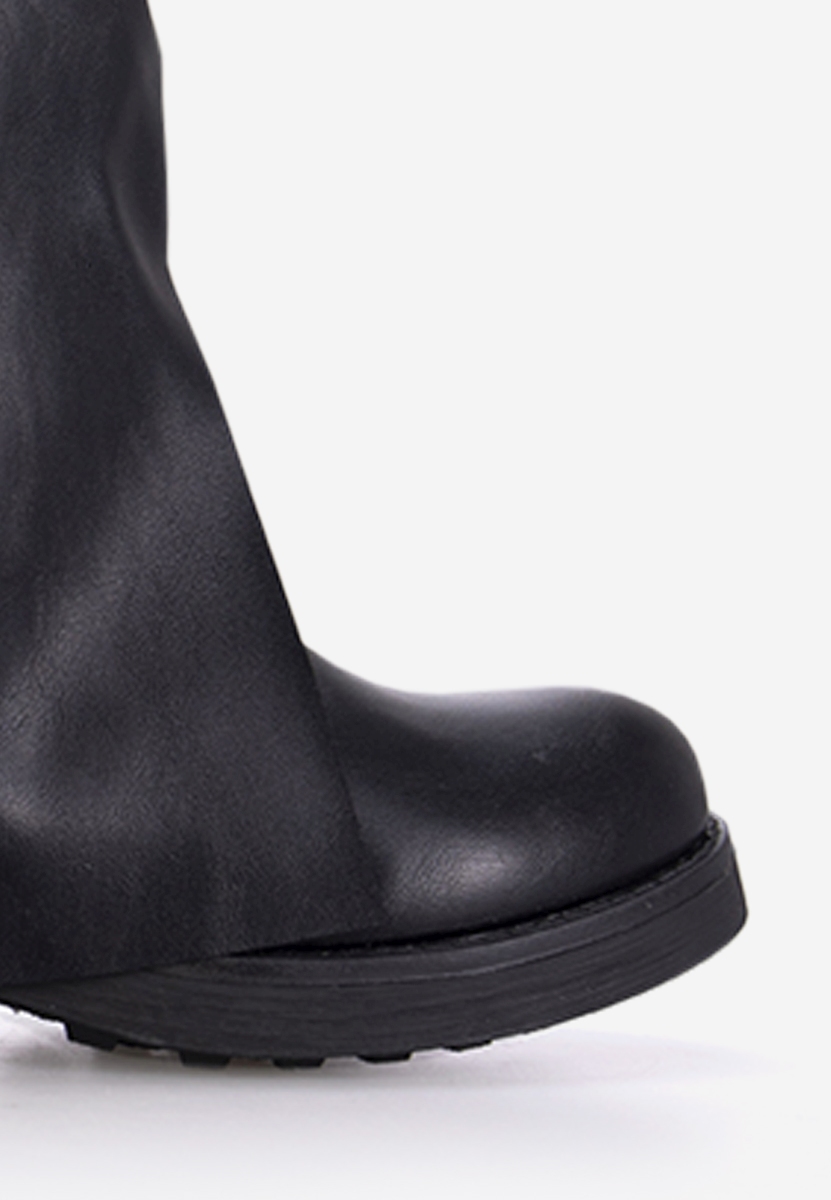 Czarne botki płaskie Jamilena