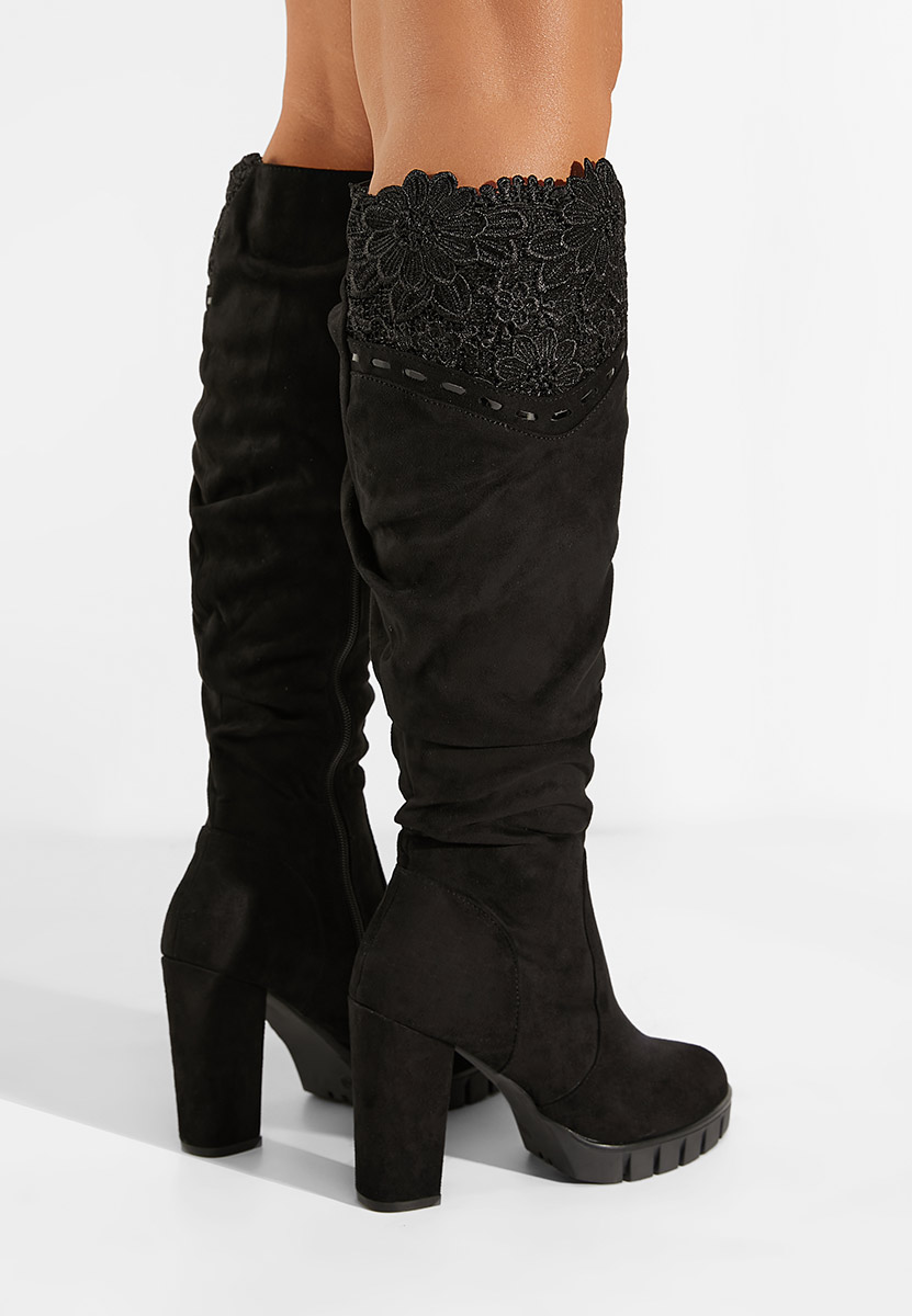 Czarne kozaki do kolan Vienne