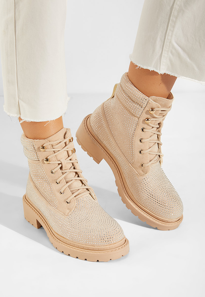 Beżowe trapery damskie Preta