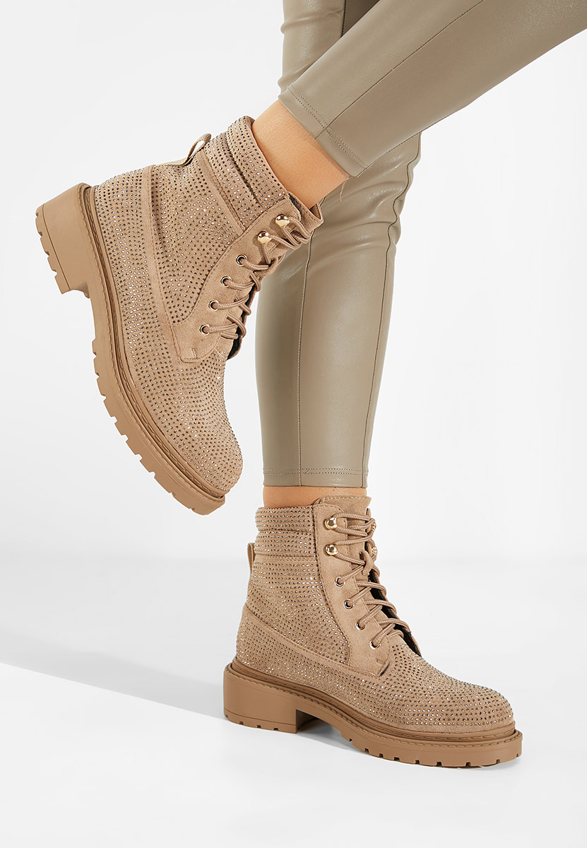 Brązowe trapery damskie Preta