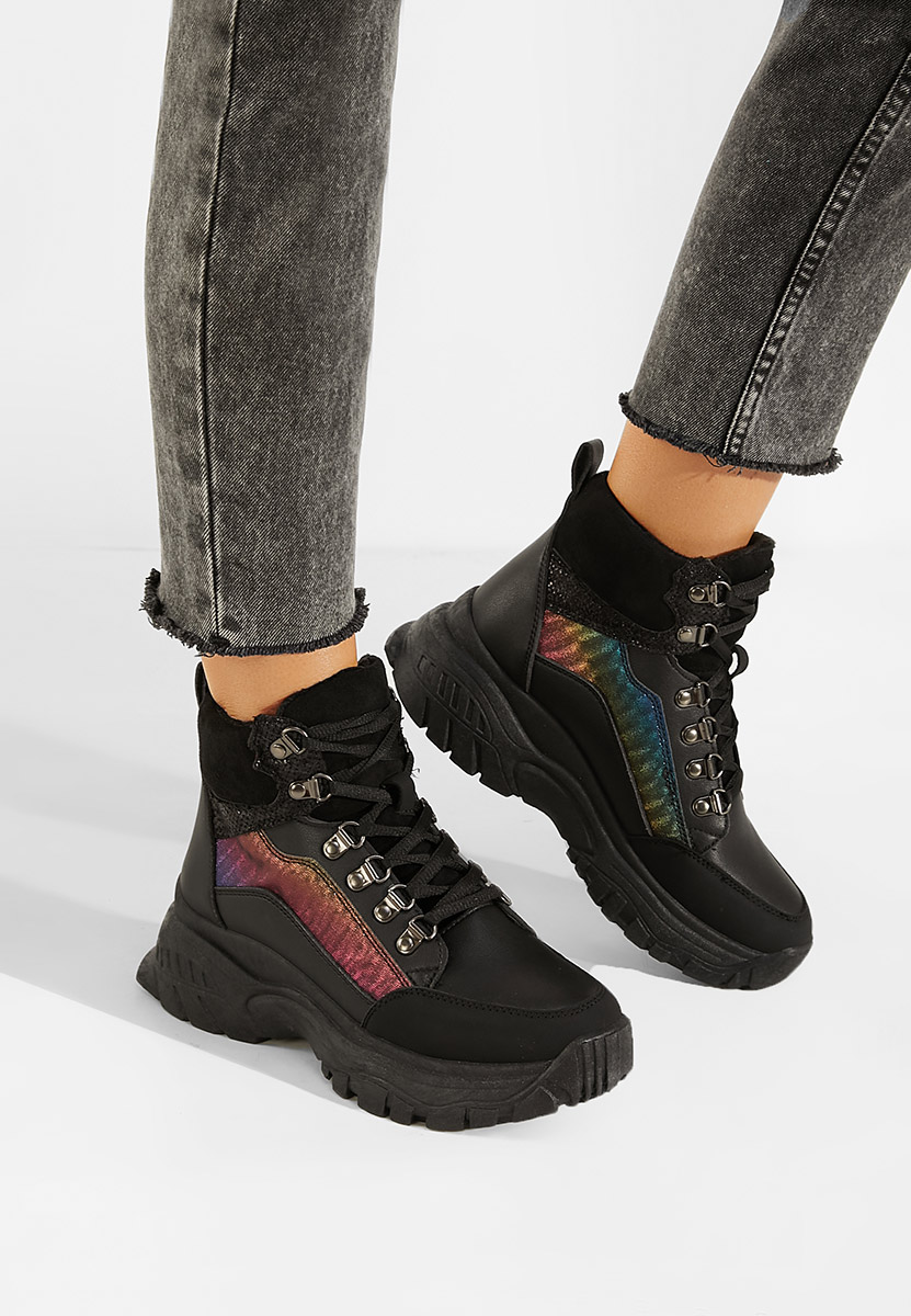 Czarne sneakersy wysokie Livy