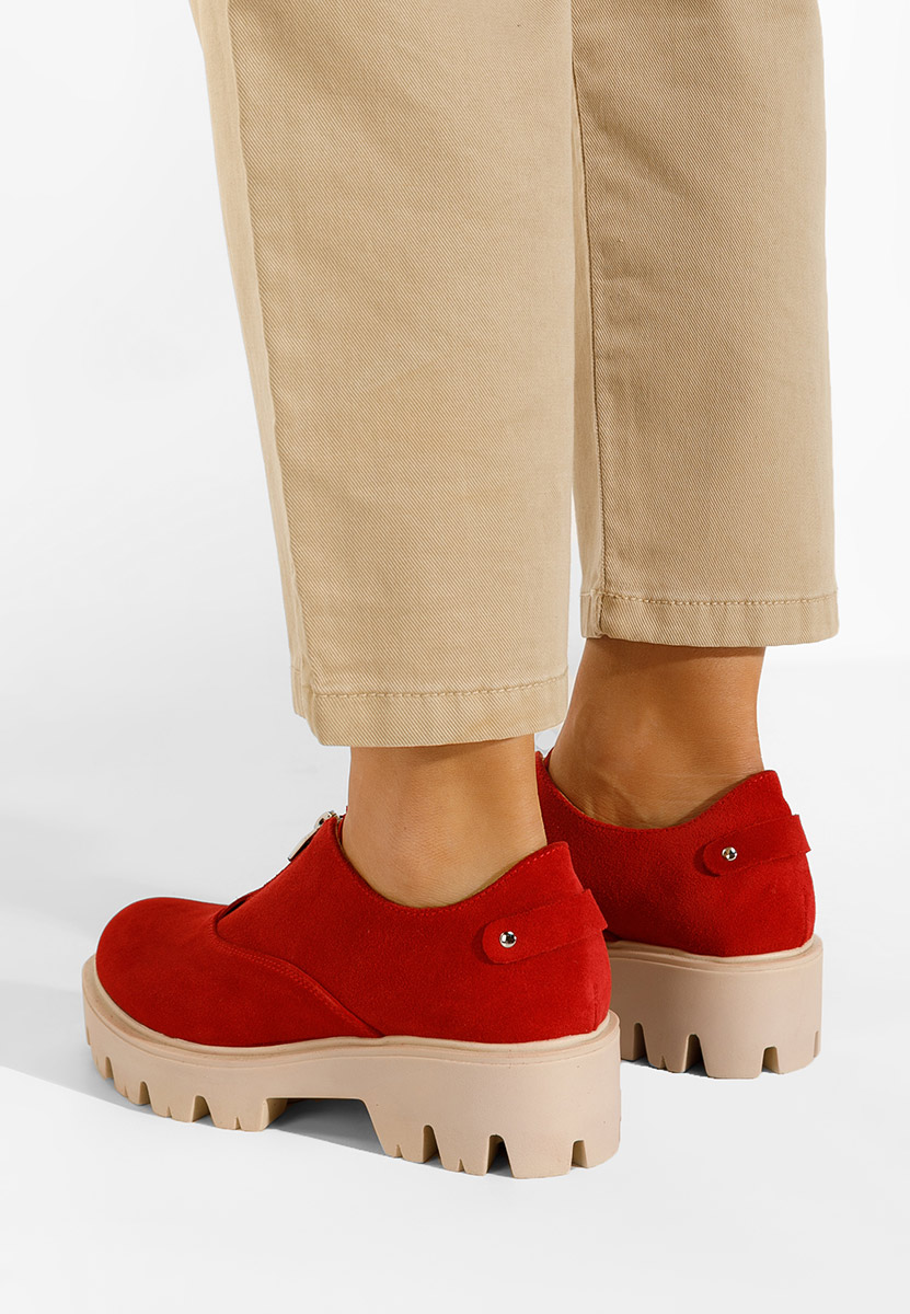 Czerwone półbuty damskie skórzane Brindisi V2