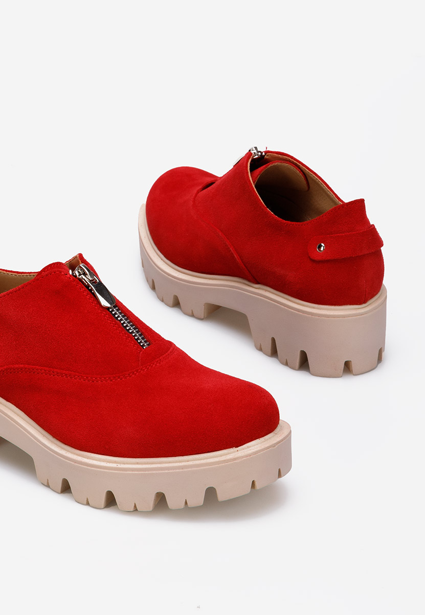 Czerwone półbuty damskie skórzane Brindisi V2