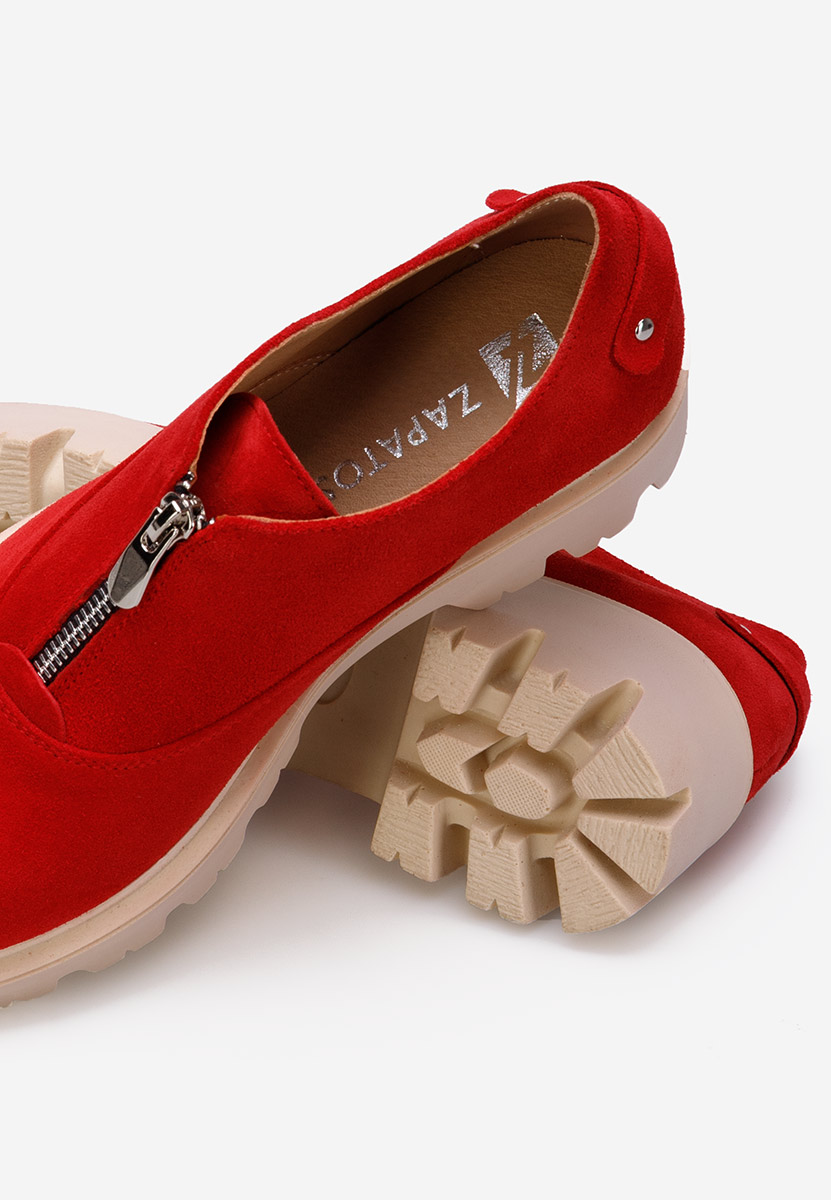 Czerwone półbuty damskie skórzane Brindisi V2