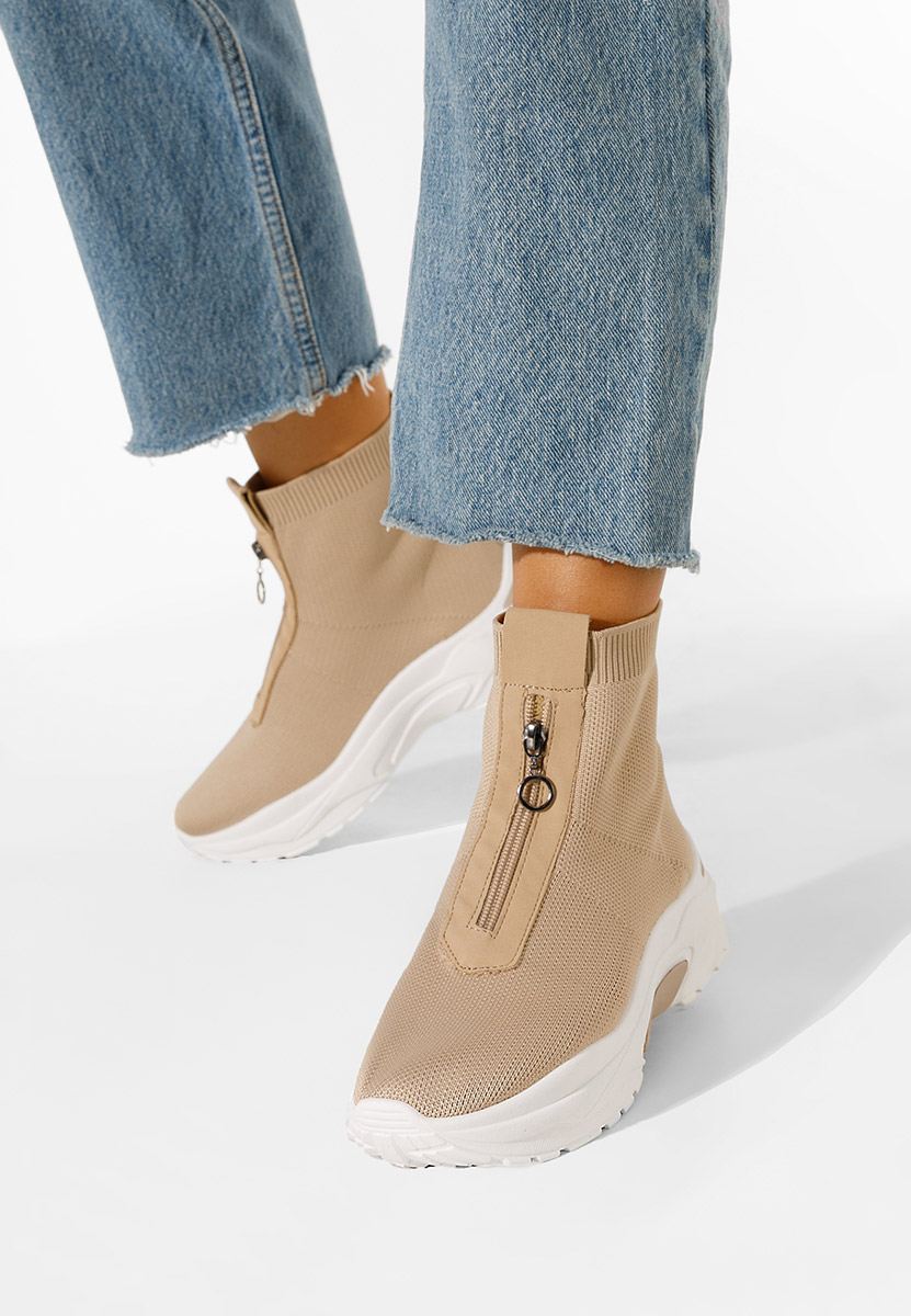Brązowe sneakersy wysokie Linara