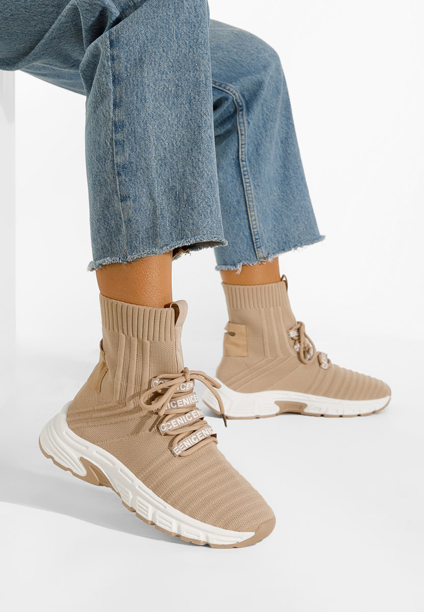 Brązowe sneakersy wysokie Ronda