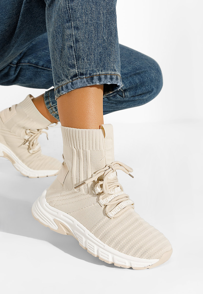 Beżowe sneakersy wysokie Ronda