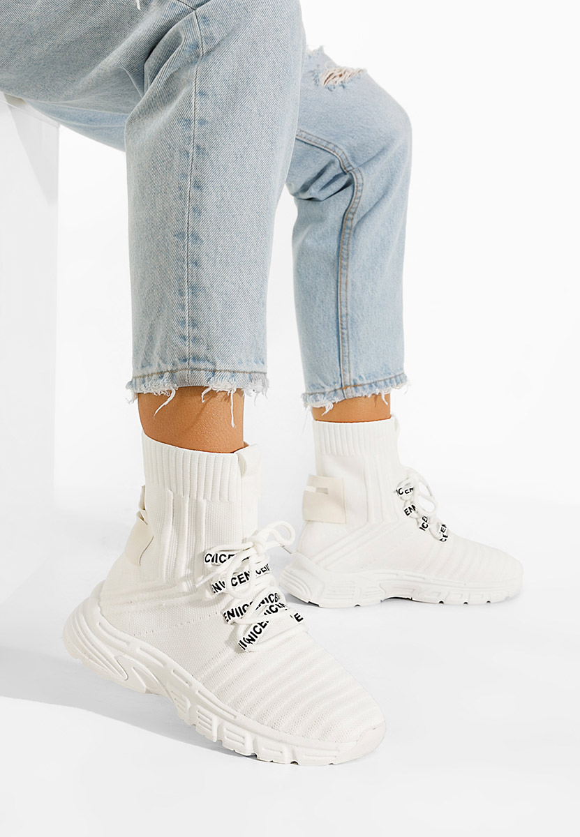 Białe sneakersy wysokie Ronda