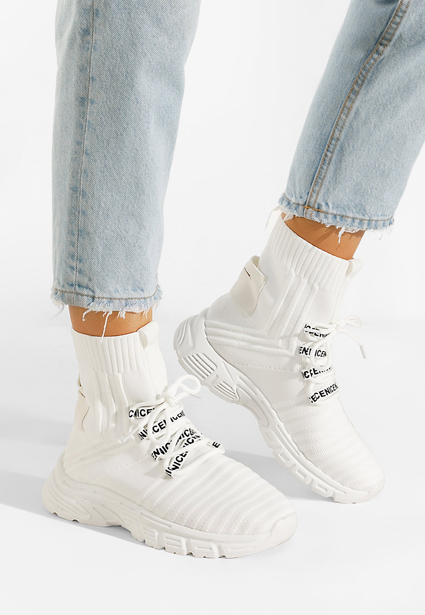 Białe sneakersy wysokie Ronda