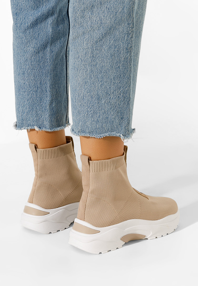 Brązowe sneakersy wysokie Linara
