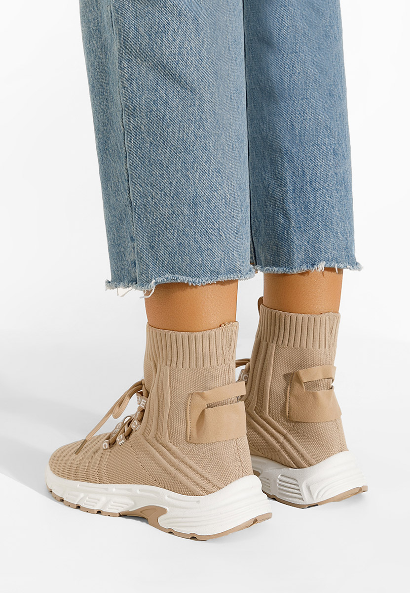 Brązowe sneakersy wysokie Ronda