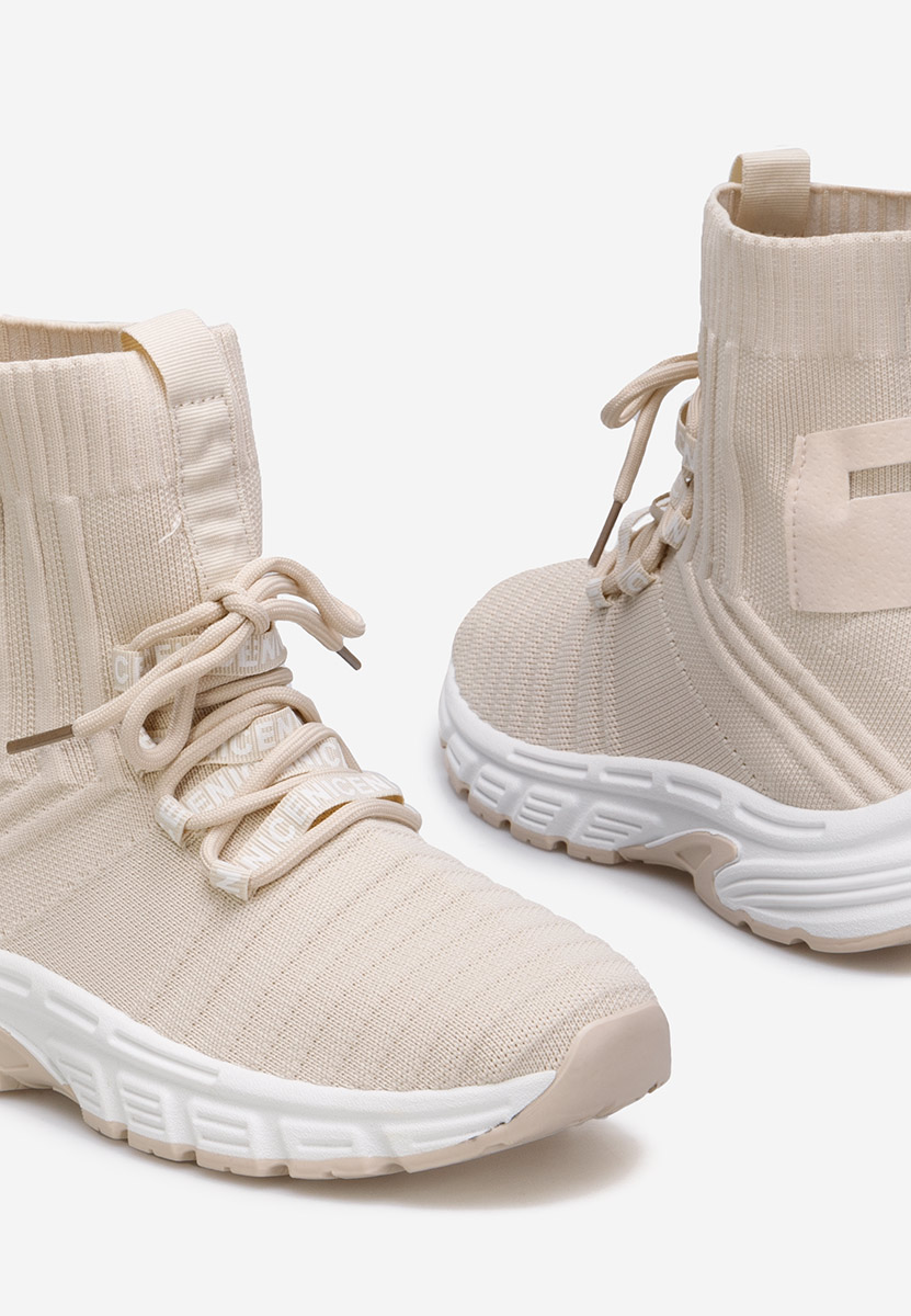Beżowe sneakersy wysokie Ronda