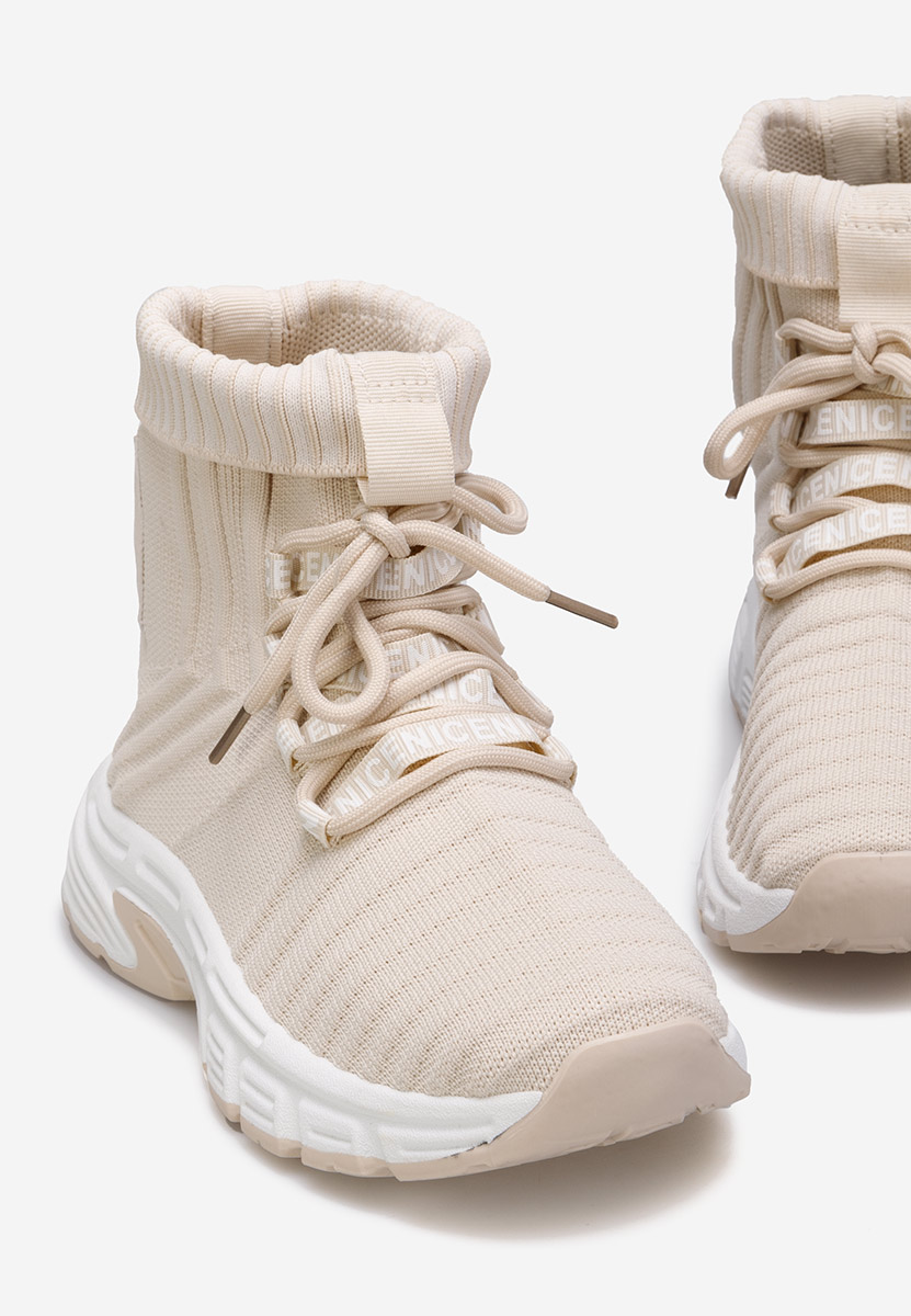 Beżowe sneakersy wysokie Ronda