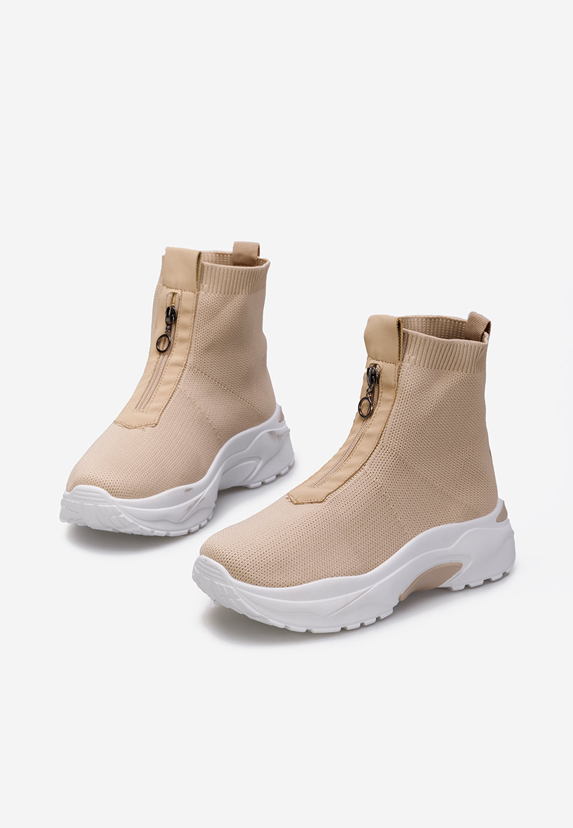 Brązowe sneakersy wysokie Linara