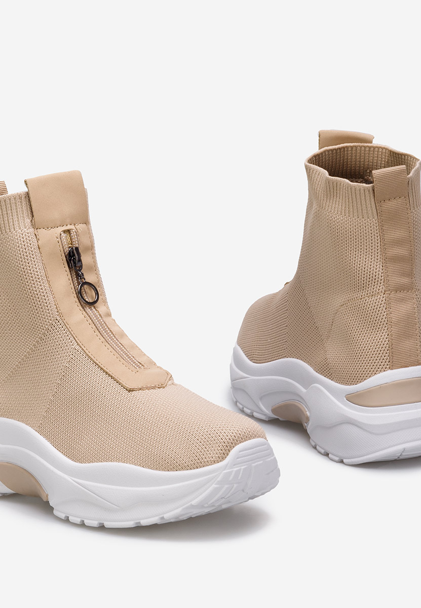 Brązowe sneakersy wysokie Linara
