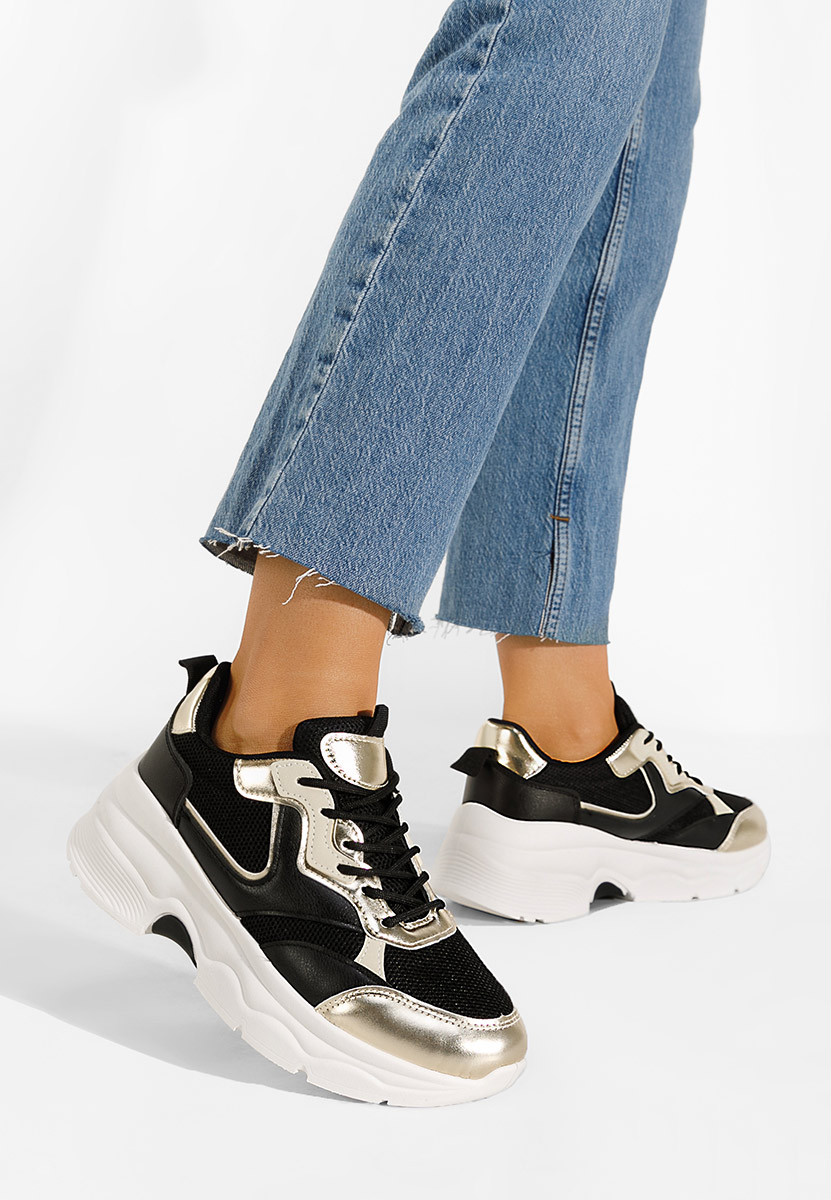 Czarne sneakersy damskie Elesia