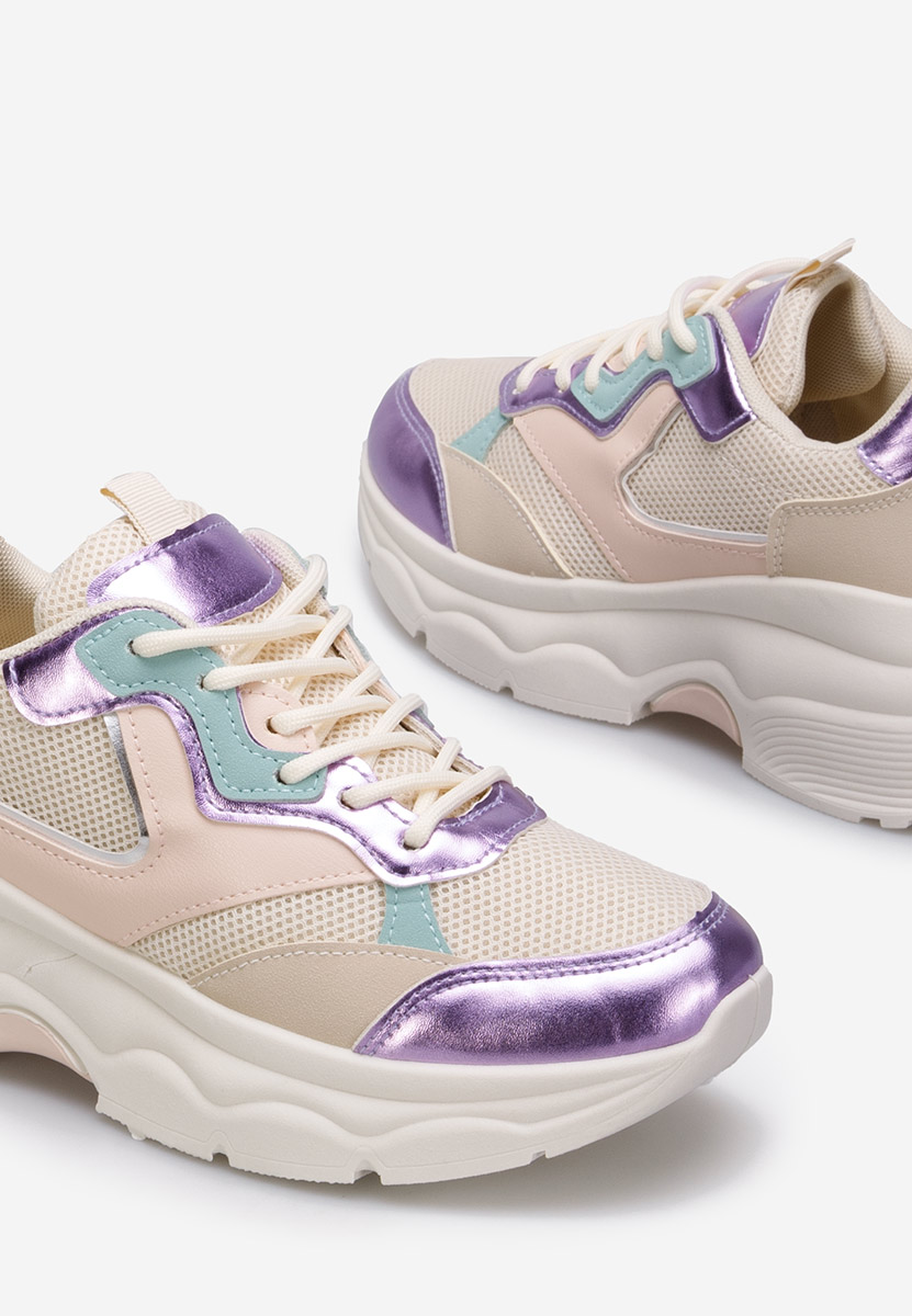 Beżowe sneakersy damskie Elesia