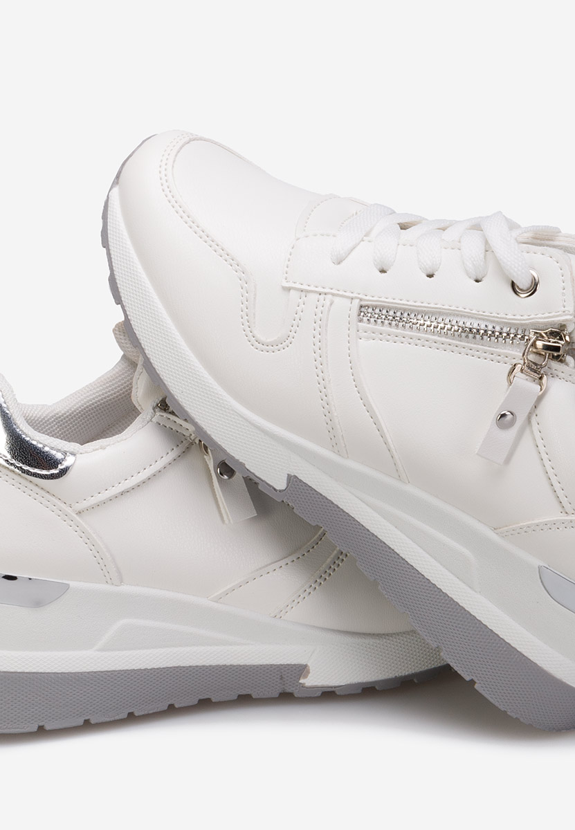 Białe sneakersy na koturnie Rafina