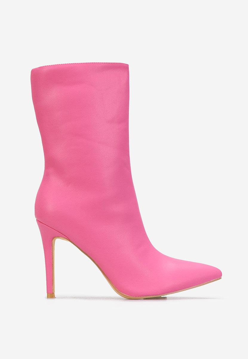 Fuksjowe botki na obcasie Ribera