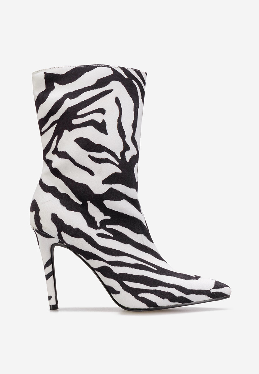 Białe botki na obcasie Ribera V2